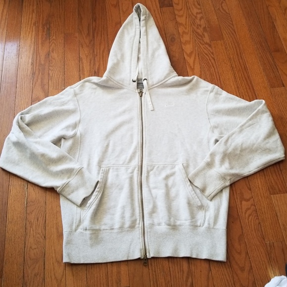 Nike Tops - Nike Full Zip Light Gray Hoodie Size Medium M